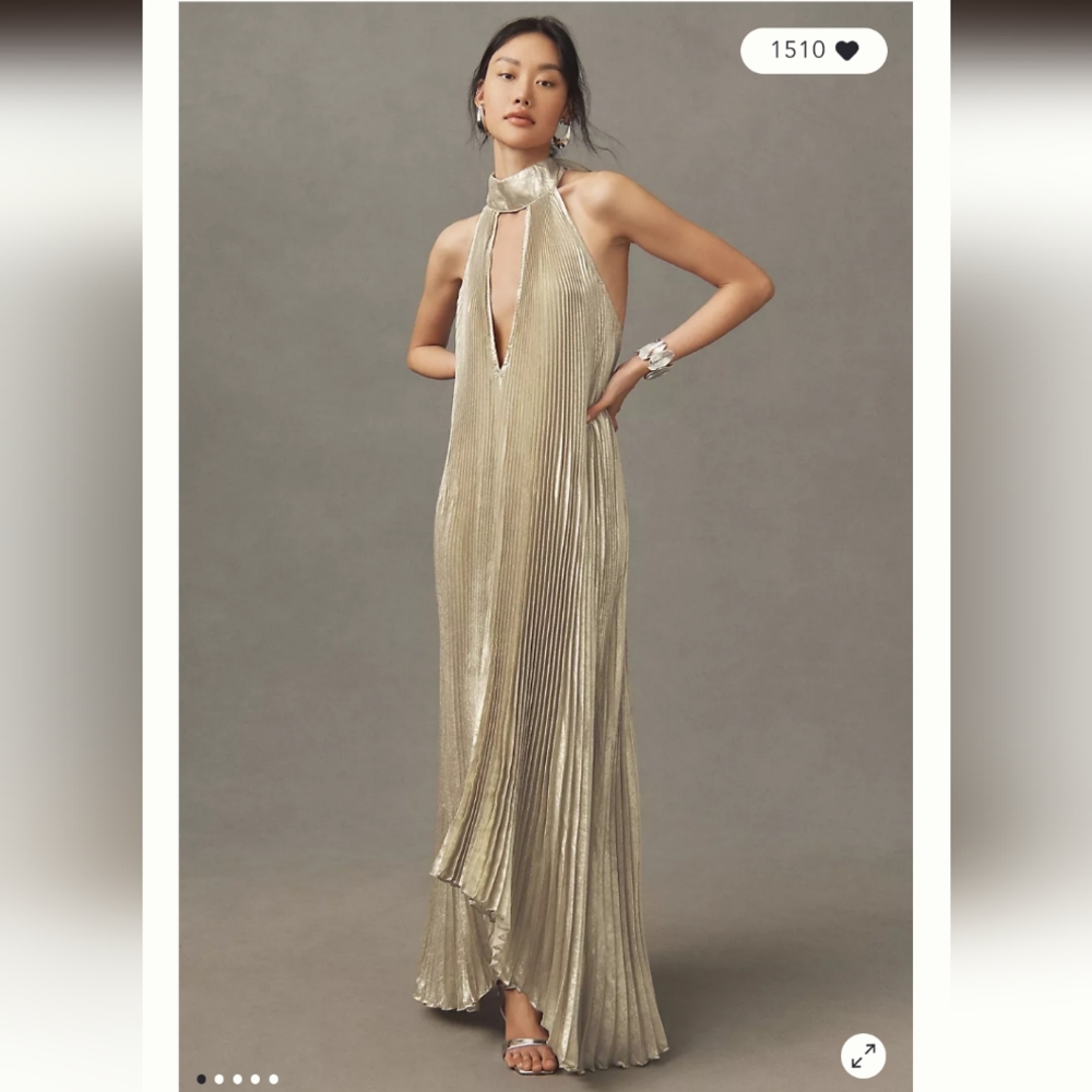 L'IDÉE Opera Halter Cutout Maxi Gown